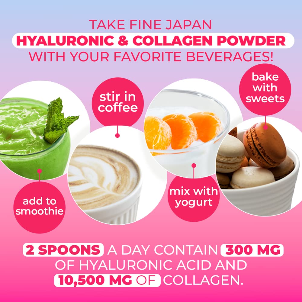 FINE JAPAN Premium Marine Collagen Powder with Hyaluronic Acid