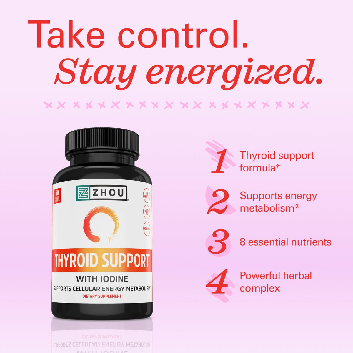 ZHOU Thyroid Support Supplement - 60 Vegetarian Capsules - image 3