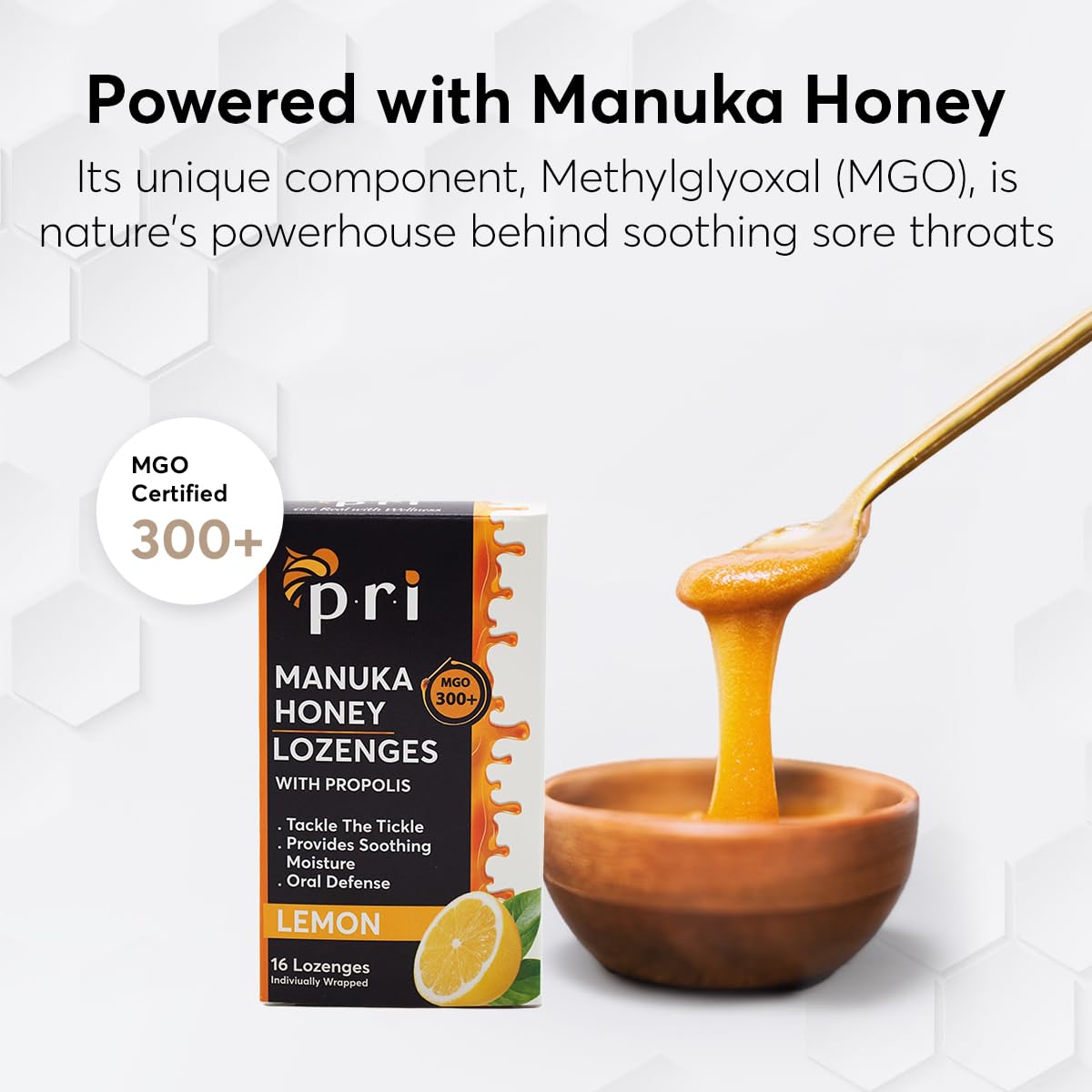 P.R.I Manuka Honey Lozenges with Propolis Lemon - 32 Count - image 3