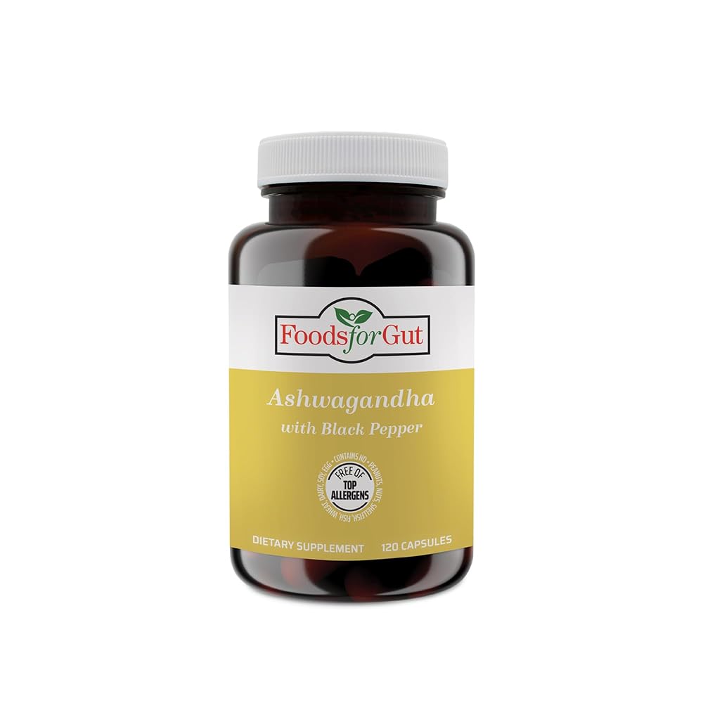 Foods For Gut Ashwagandha 1300 mg Stress Relief - 120 Capsules