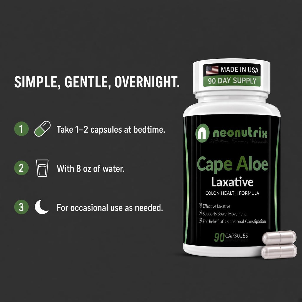 Neonutrix Cape Aloe 450mg Laxative Capsules - 90 Capsules - image 4