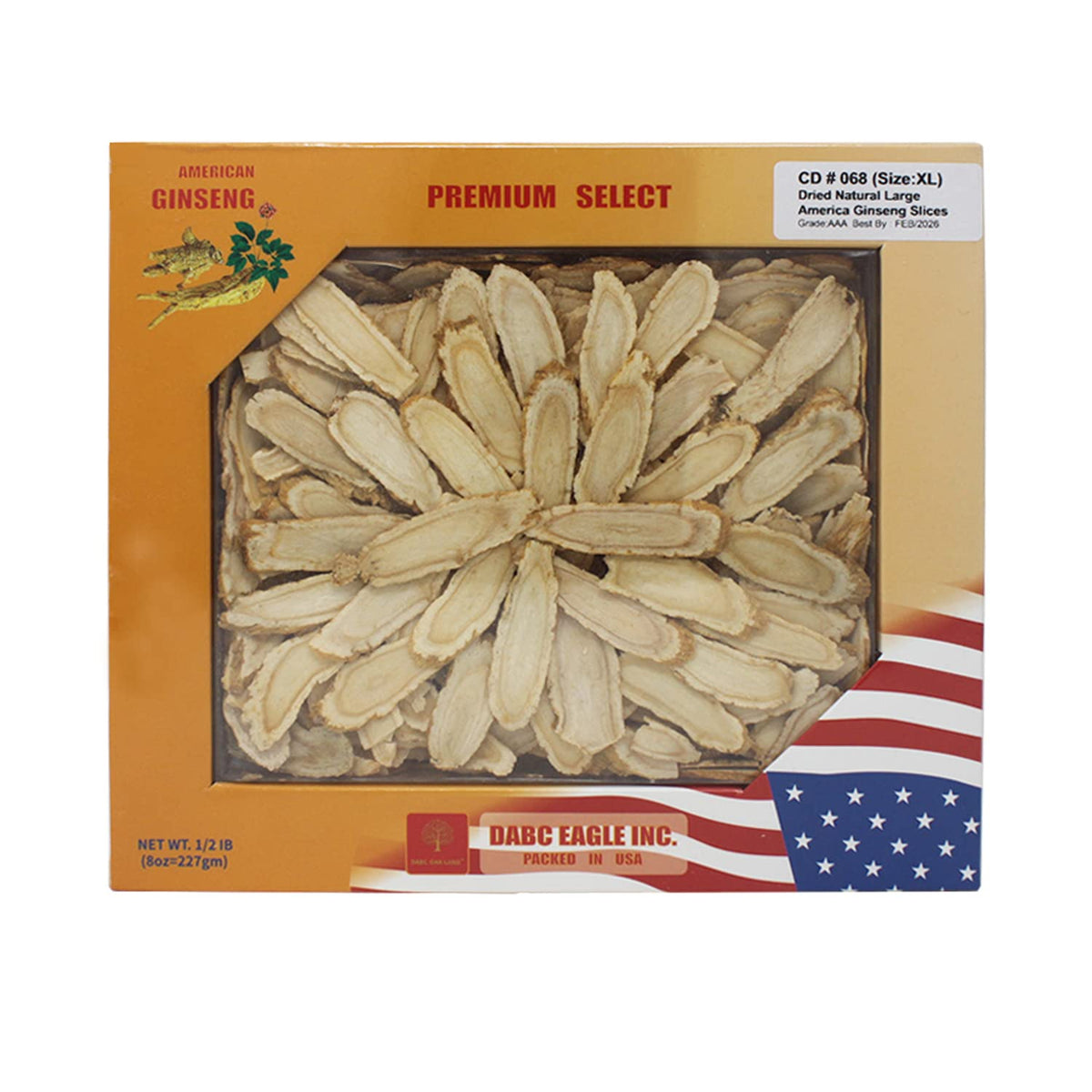 DABC OAK LAND American Ginseng Slices from Wisconsin - 8 oz