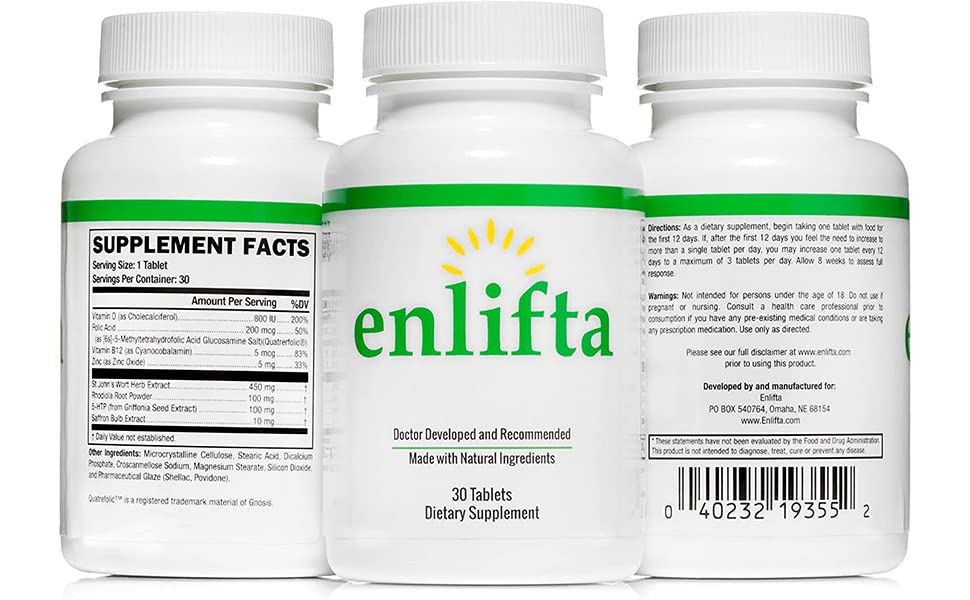 Enlifta 5-HTP Mood Supplement - 90 Tablets