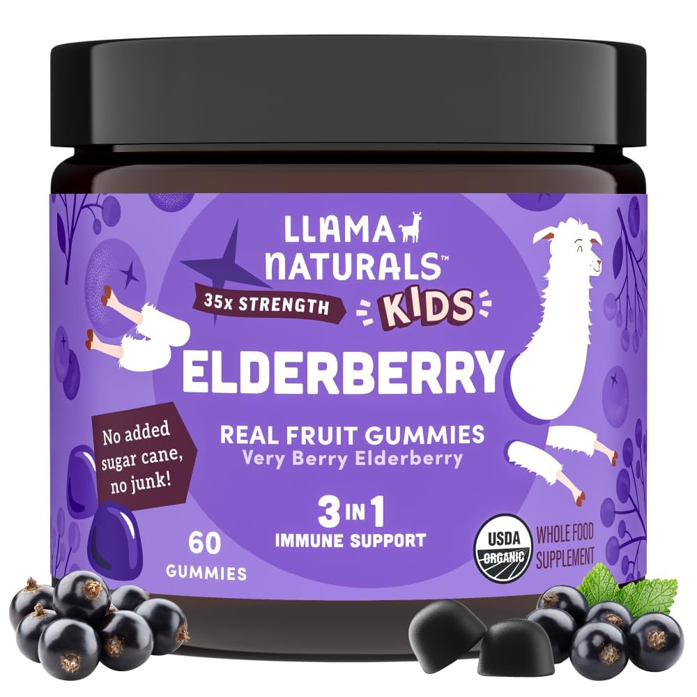 Llama Naturals Elderberry Gummies for Kids Immune Support - 60 Ct