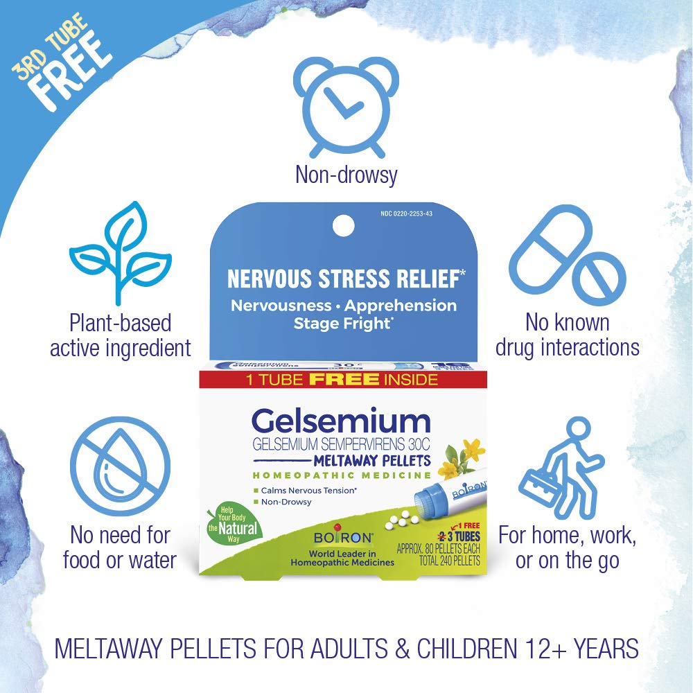 Boiron Gelsemium 30C Homeopathic Medicine for Stress Relief - 240 Pellets - image 3