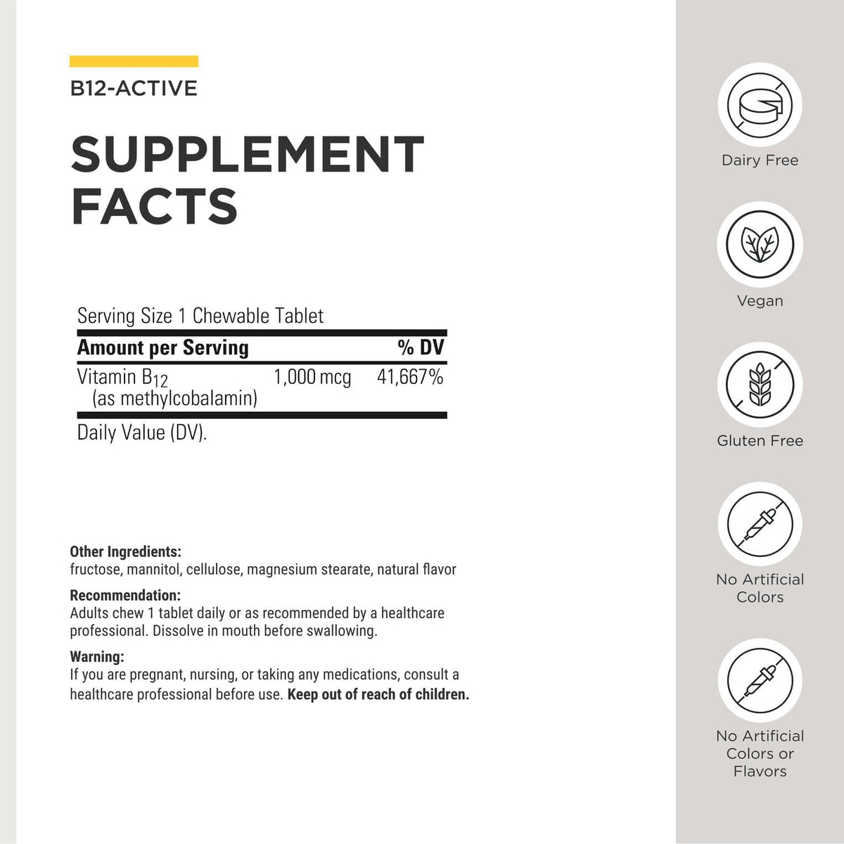 Integrative Therapeutics B12-Active Methylcobalamin - 60 Tablets - image 3