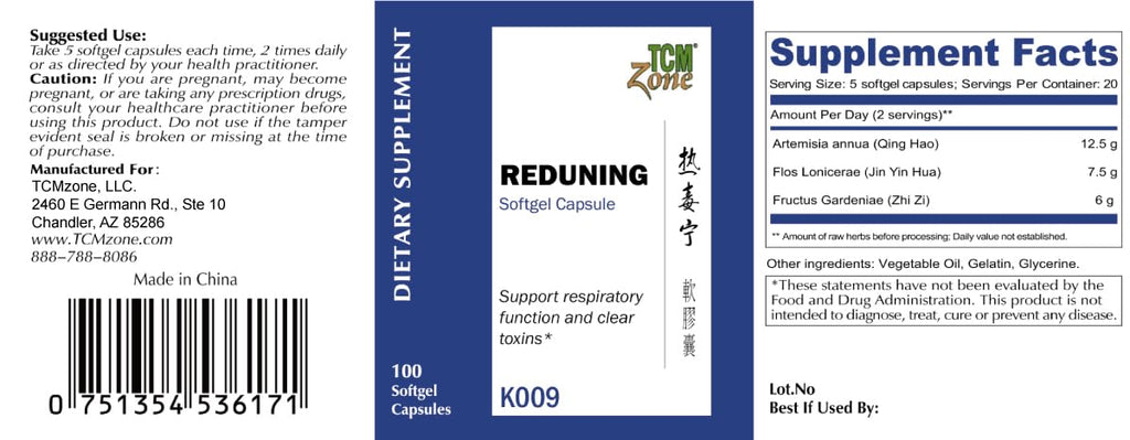 TCM ZONE Respiratory Formula K009 - 100 Softgels - image 2