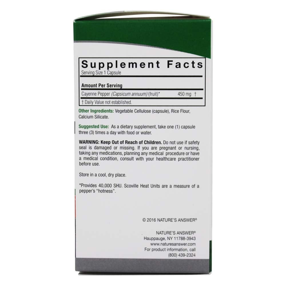 Nature's Answer Cayenne Pepper Fruit - 90 Capsules - image 2