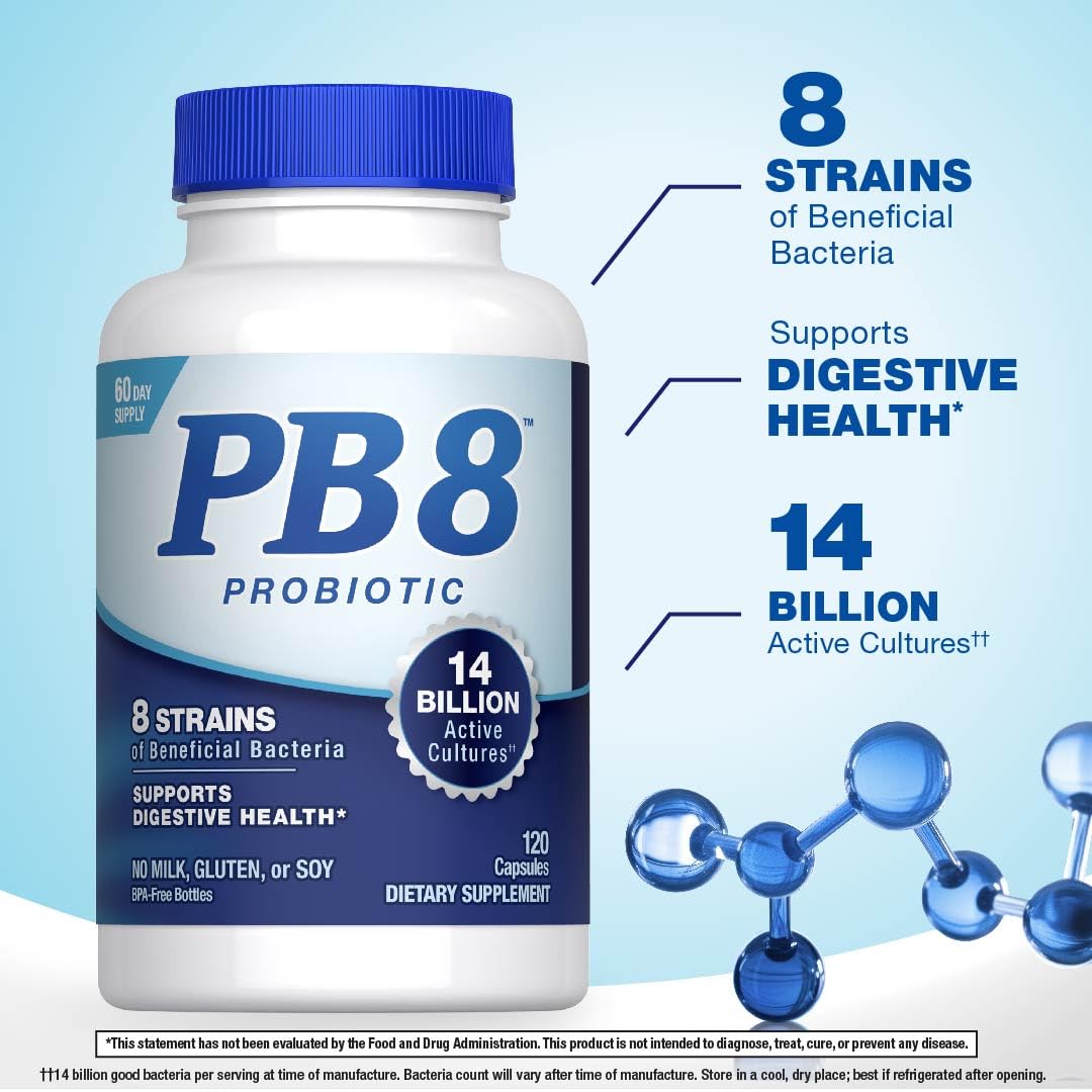 PB8 Probiotic 14 Billion CFU Digestive Support - 120 Capsules - image 3