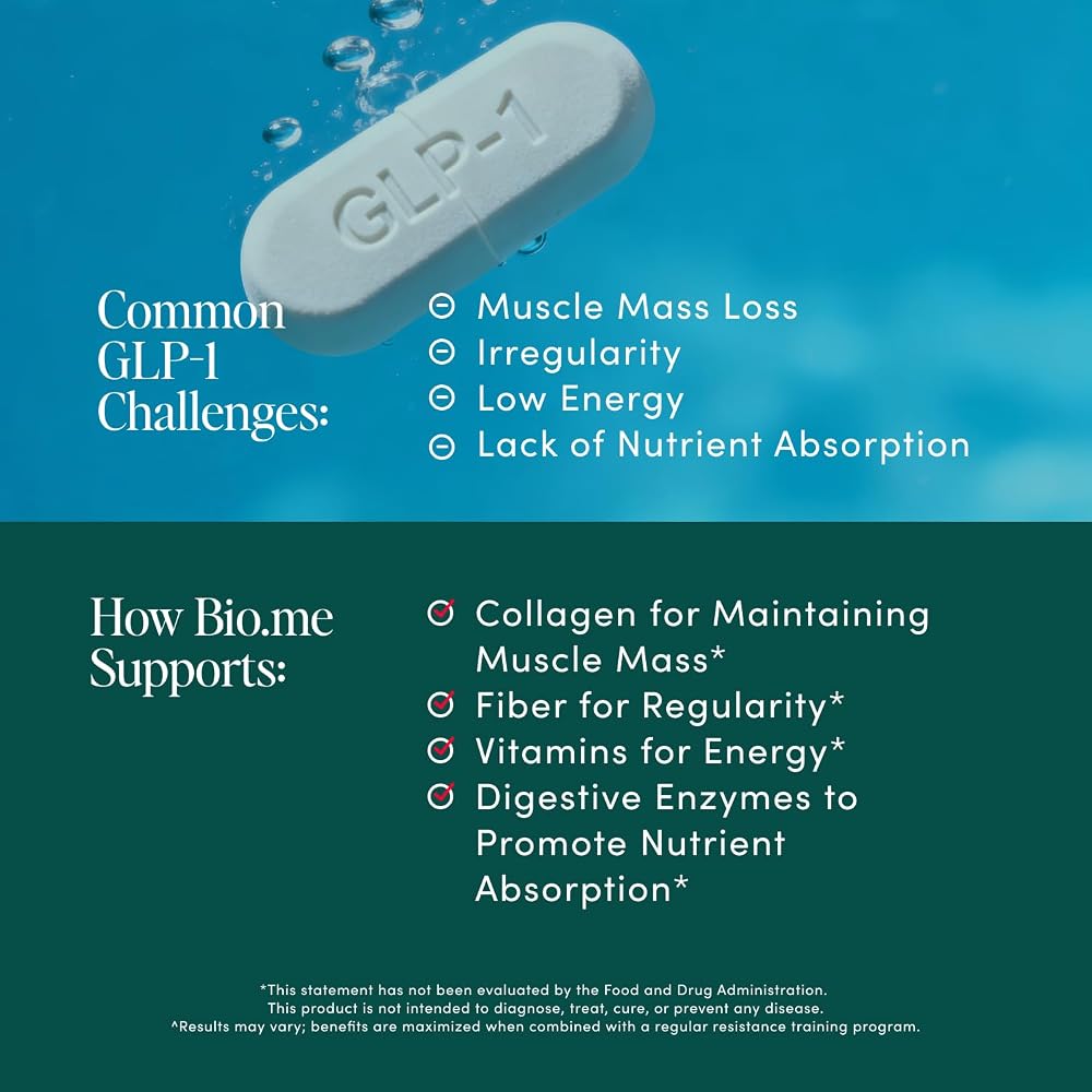 Bio.me GLP-1 Support Powder Raspberry - 24 Servings - image 8