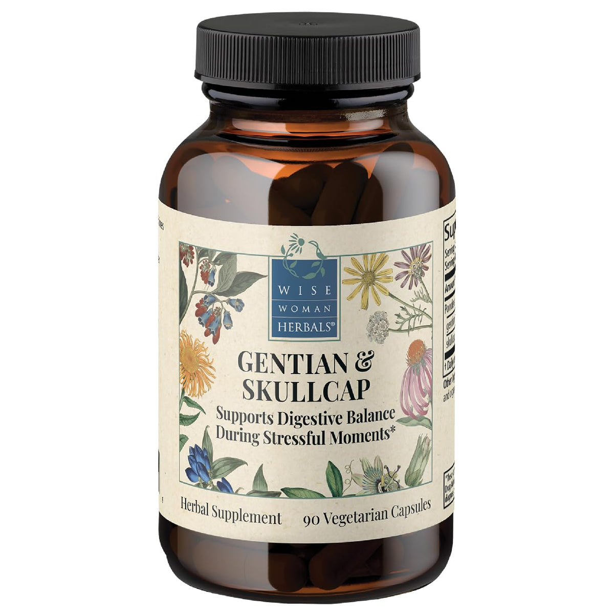 Wise Woman Herbals Gentian & Skullcap Digestive Support - 90 Capsules