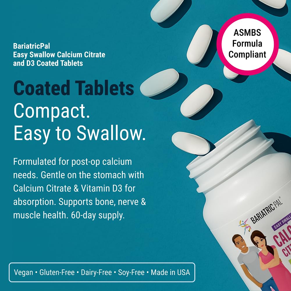 BariatricPal Easy Swallow Calcium Citrate (600mg) and D3 Coated