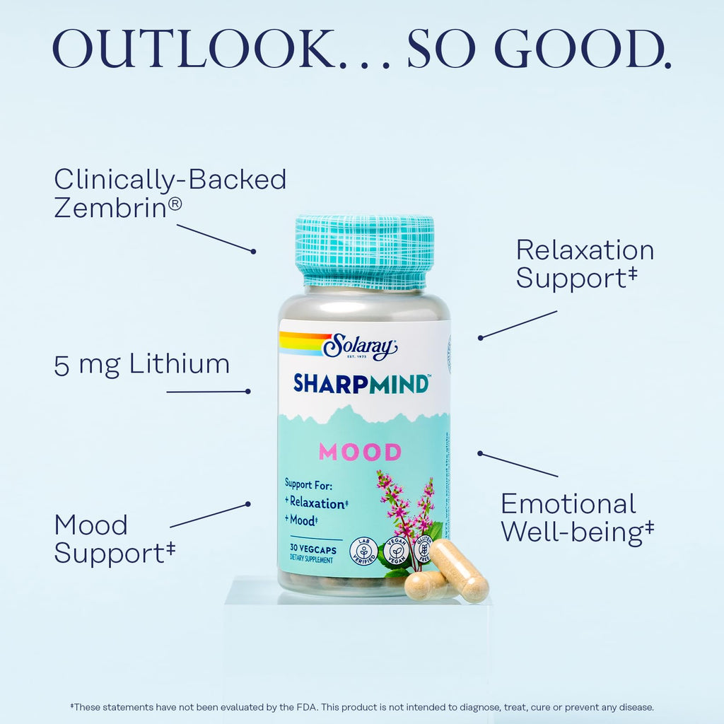 SOLARAY SharpMind Mood Support Supplement - 30 Vegetarian Capsules - image 3