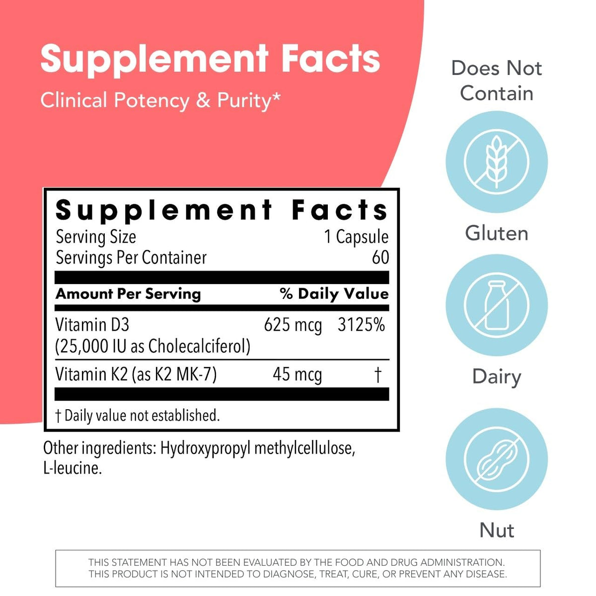 Metabolic Maintenance Vitamin D3 25000 IU with K2 - 60 Capsules - image 3