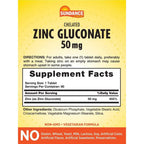 Sundance Vitamins Chelated Zinc 50 mg - 180 Tablets - image 2