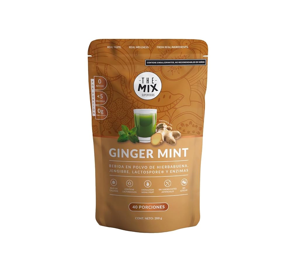 The Mix Superfoods Ginger Mint Powdered Drink - 40 Servings