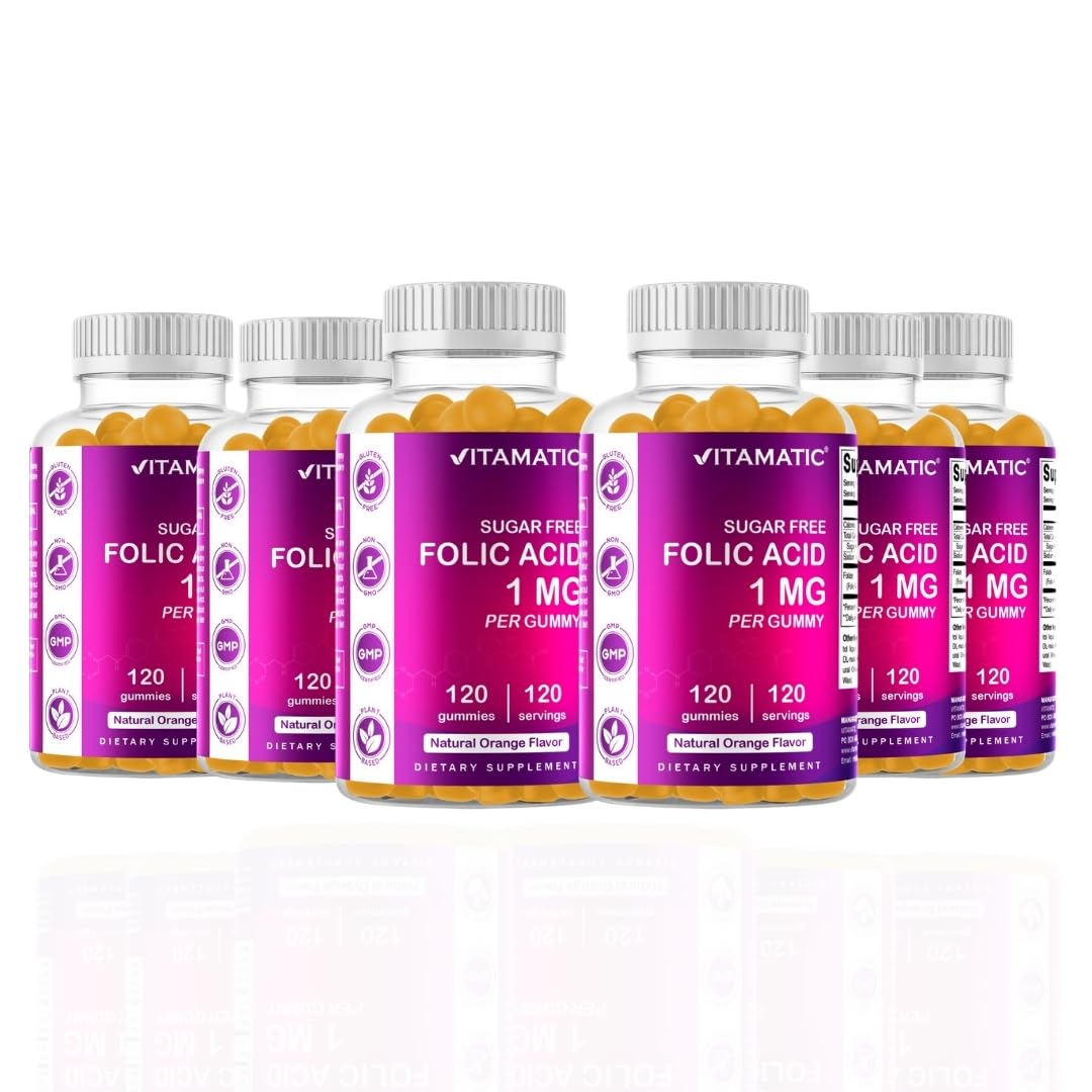 Vitamatic Folic Acid Gummies 1000 mcg (1 mg) - an Essential Prenatal