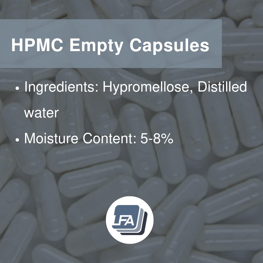 LFA Tablet Presses Empty Capsules Size 1 - Clear Vegan Caps - Fits