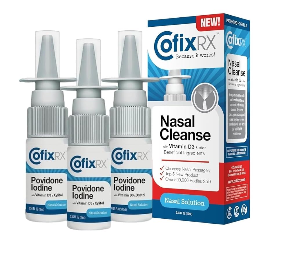 CofixRx Nasal Cleanse Solution Spray with Povidone Iodine - 3 Pack