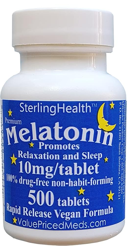 SterlingHealth Melatonin 10mg Quick Dissolve Vegan - 500 Tablets