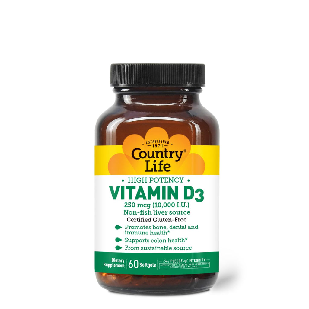 Country Life Vitamin D3 10,000 IU - 60 Softgels