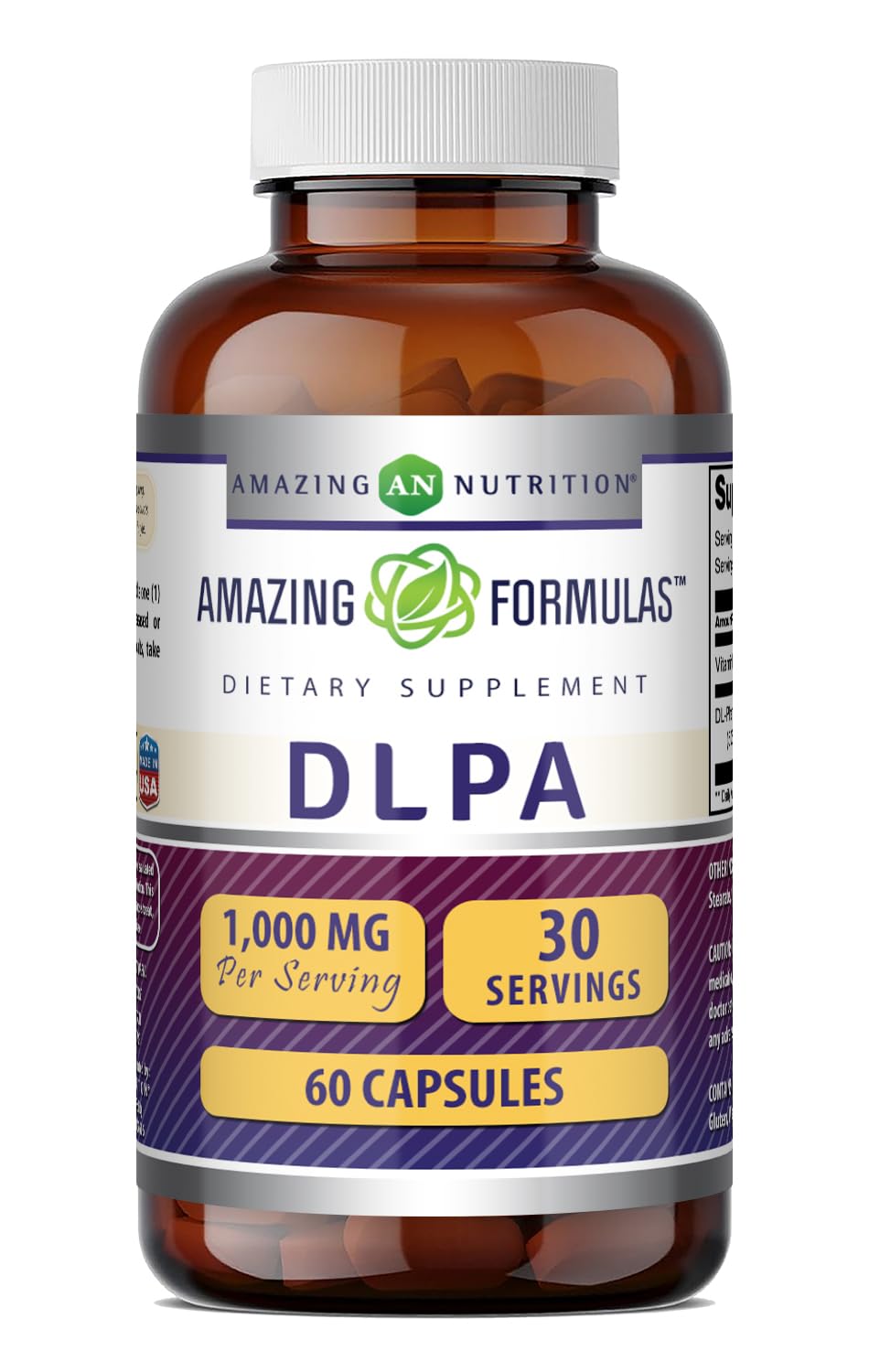 Amazing Nutrition DLPA DL-Phenylalanine 1000 mg - 60 Capsules