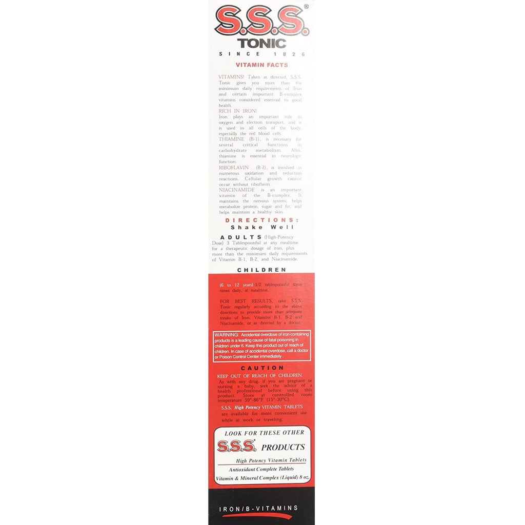 S.S.S. Tonic Iron and Vitamin B Supplement Liquid - 20 fl oz (Pack of 2) - image 2