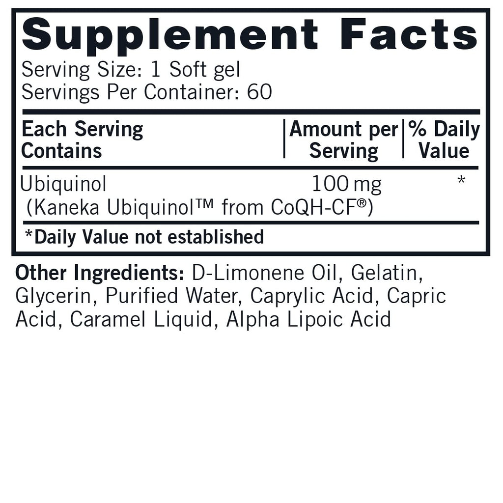 Kirkman Super CoQ10 Ubiquinol 100 mg - 60 Softgels - image 2