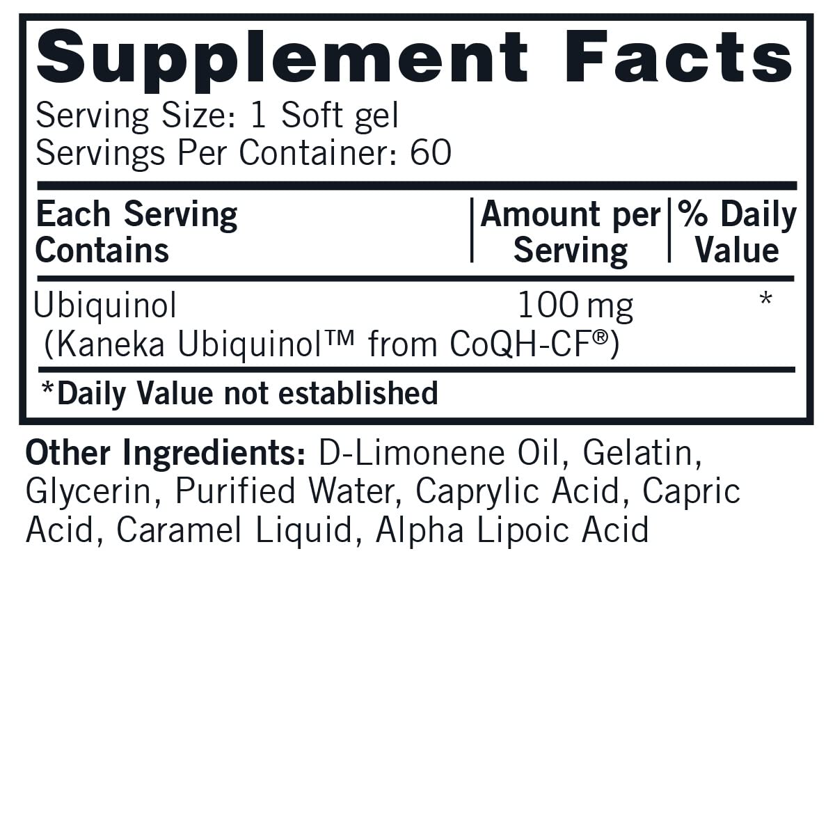 Kirkman Super CoQ10 Ubiquinol 100 mg - 60 Softgels - image 2