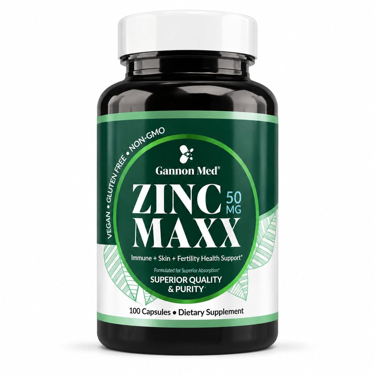 GANNON MED Zinc Supplements - Immunity + Skin + Reproductive Health