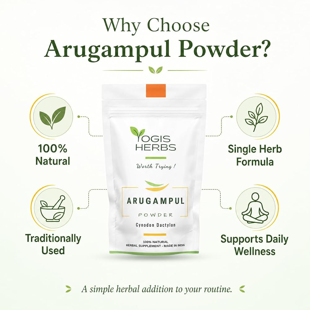 YOGIS HERBS Arugampul Powder (Bermuda Grass/Cynodon dactylon)