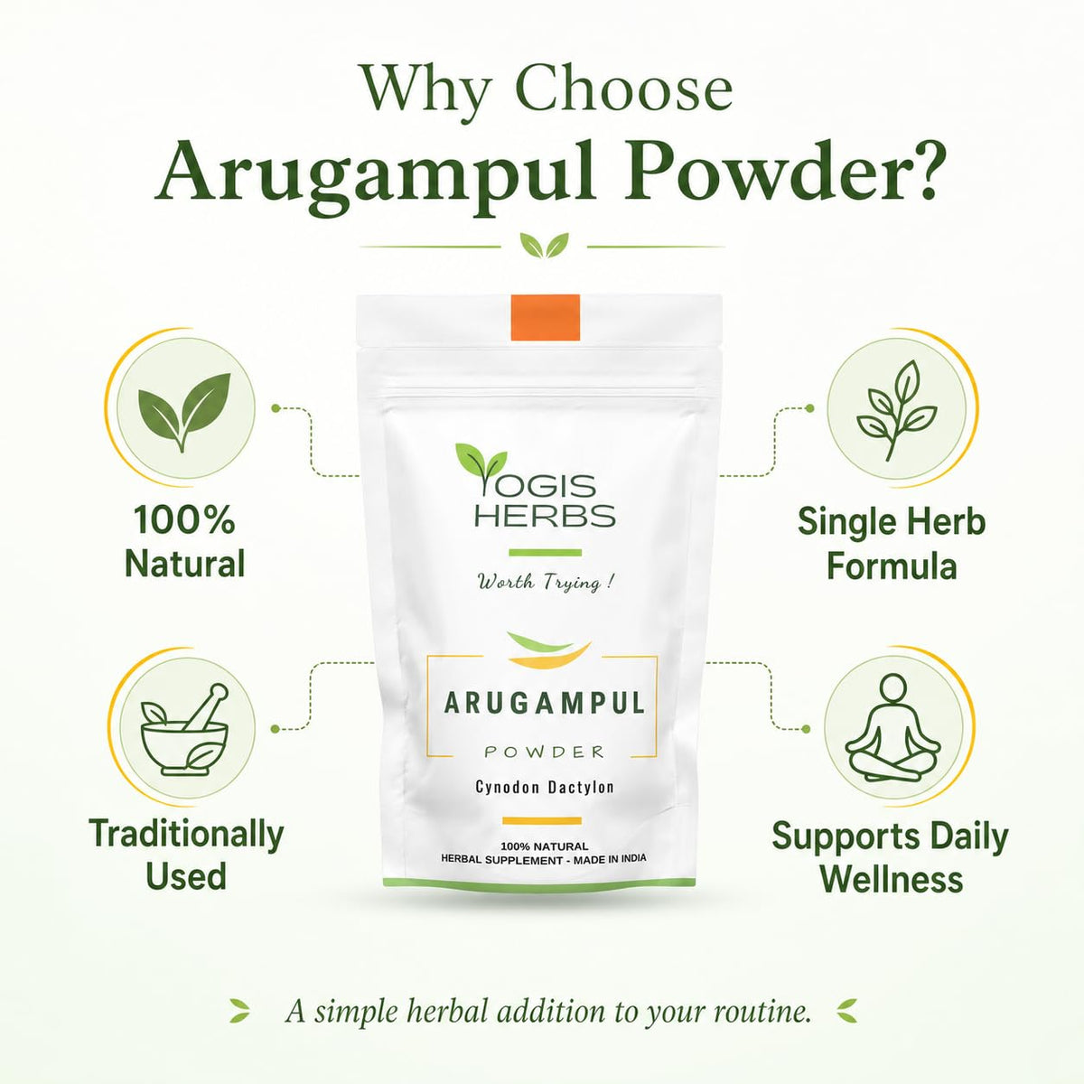 YOGIS HERBS Arugampul Powder Bermuda Grass - 16 Ounce - image 4