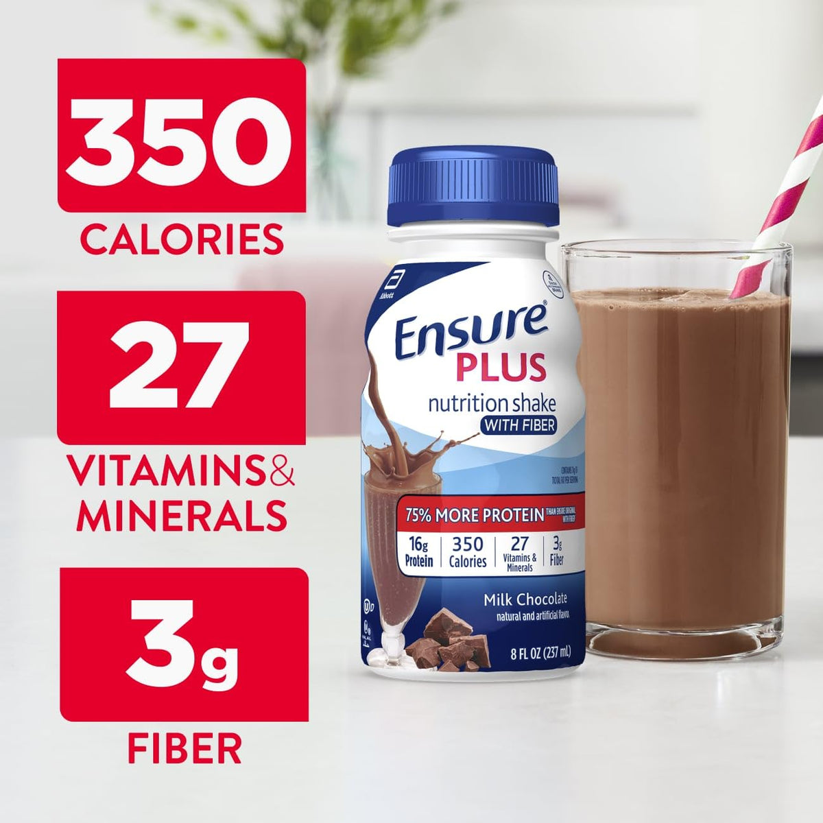Ensure Plus Milk Chocolate Nutrition Shake With Fiber