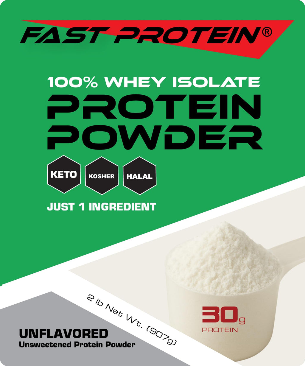 FAST PROTEIN Whey Isolate Protein Powder Unflavored - 2 LB
