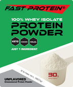 FAST PROTEIN Whey Isolate Protein Powder Unflavored - 2 LB