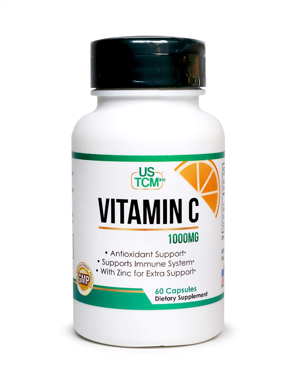 USTCM Vitamin C 1000mg with Zinc - 60 Vegetable Capsules
