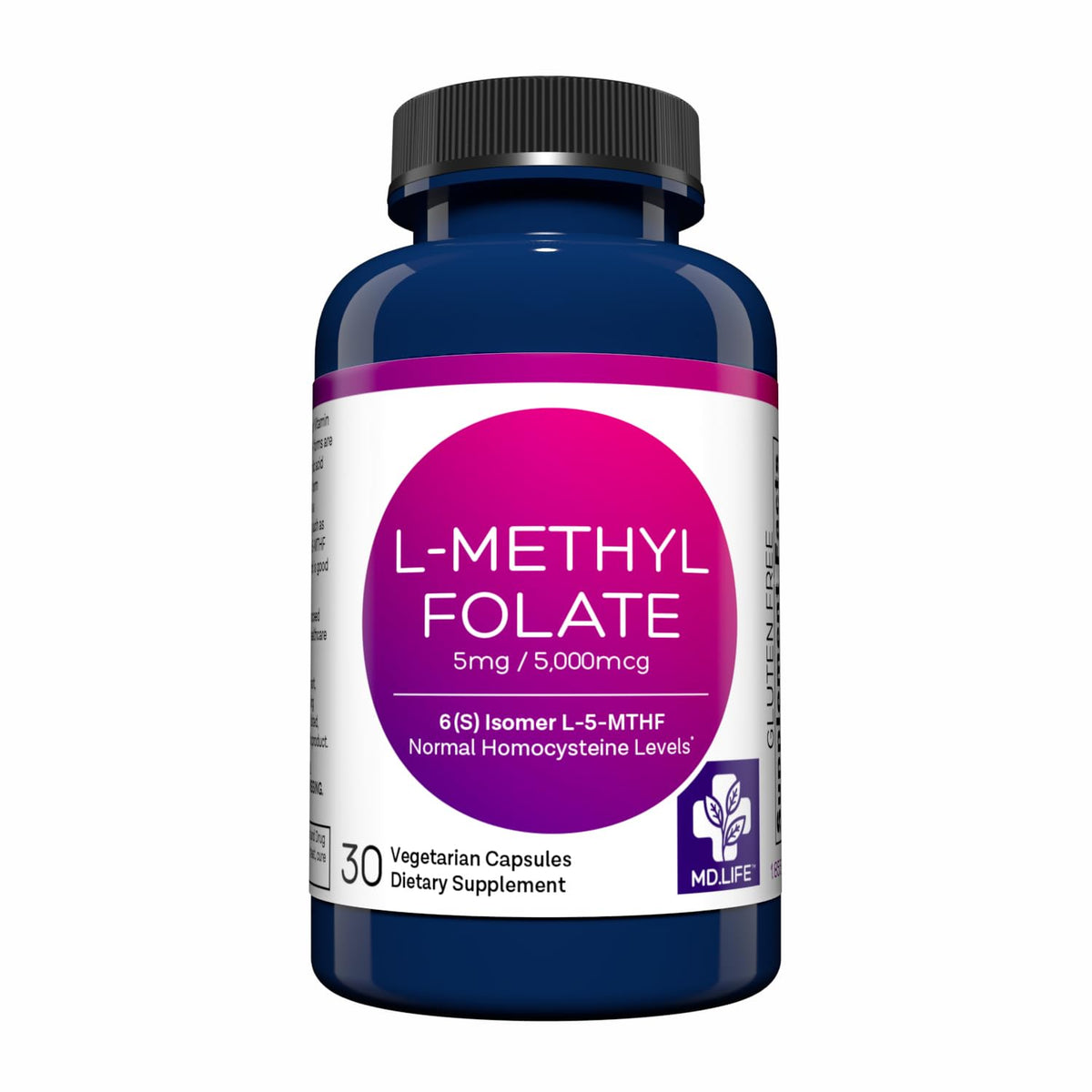 MD.LIFE MD. Life L-Methylfolate 5 mg Professional Grade - 30 Capsules