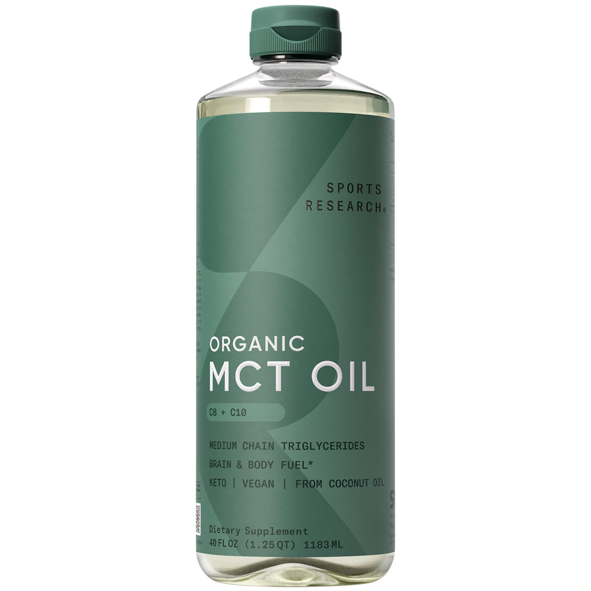 Sports Research Organic Coconut MCT Oil C8+C10 - 40 Fl Oz