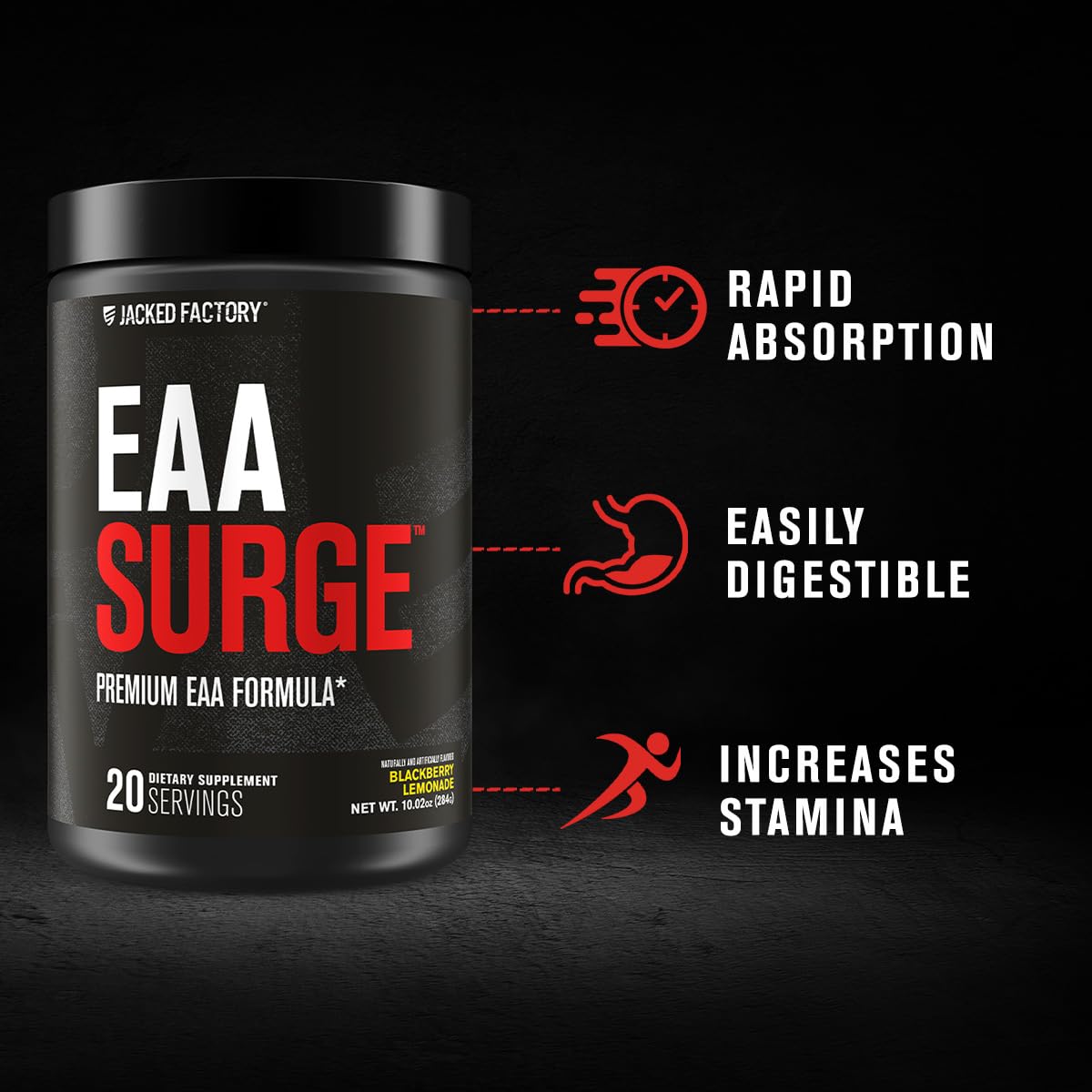 Jacked Factory EAA Surge Essential Amino Acids Powder - 20 Servings - image 3