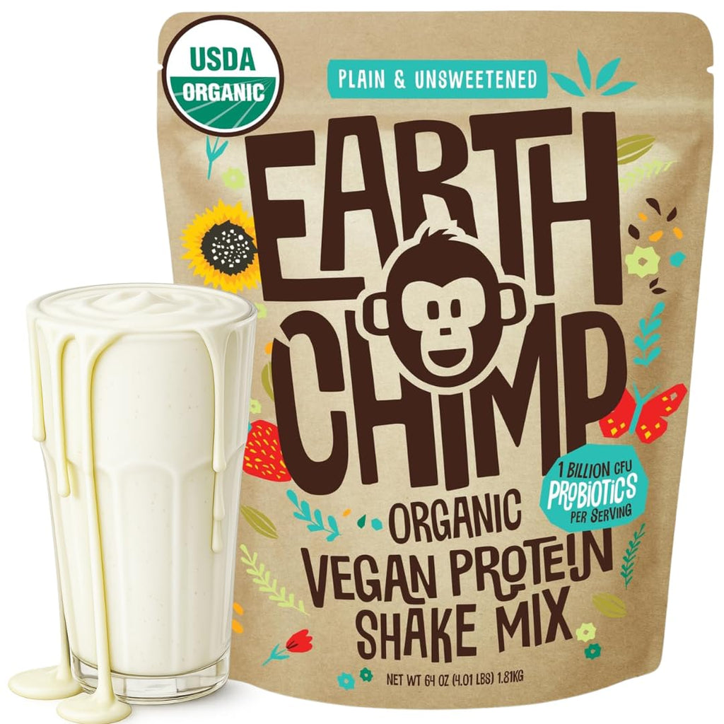 EarthChimp Organic Plant Based Protein Powder Plain & Unsweetened - 4 lb