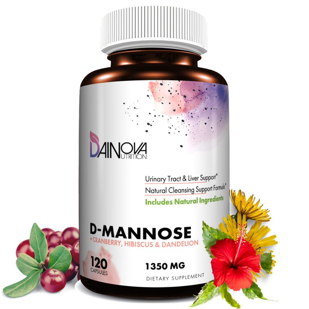 Dainova Nutrition D-Mannose 1350mg with Cranberry - 120 Capsules