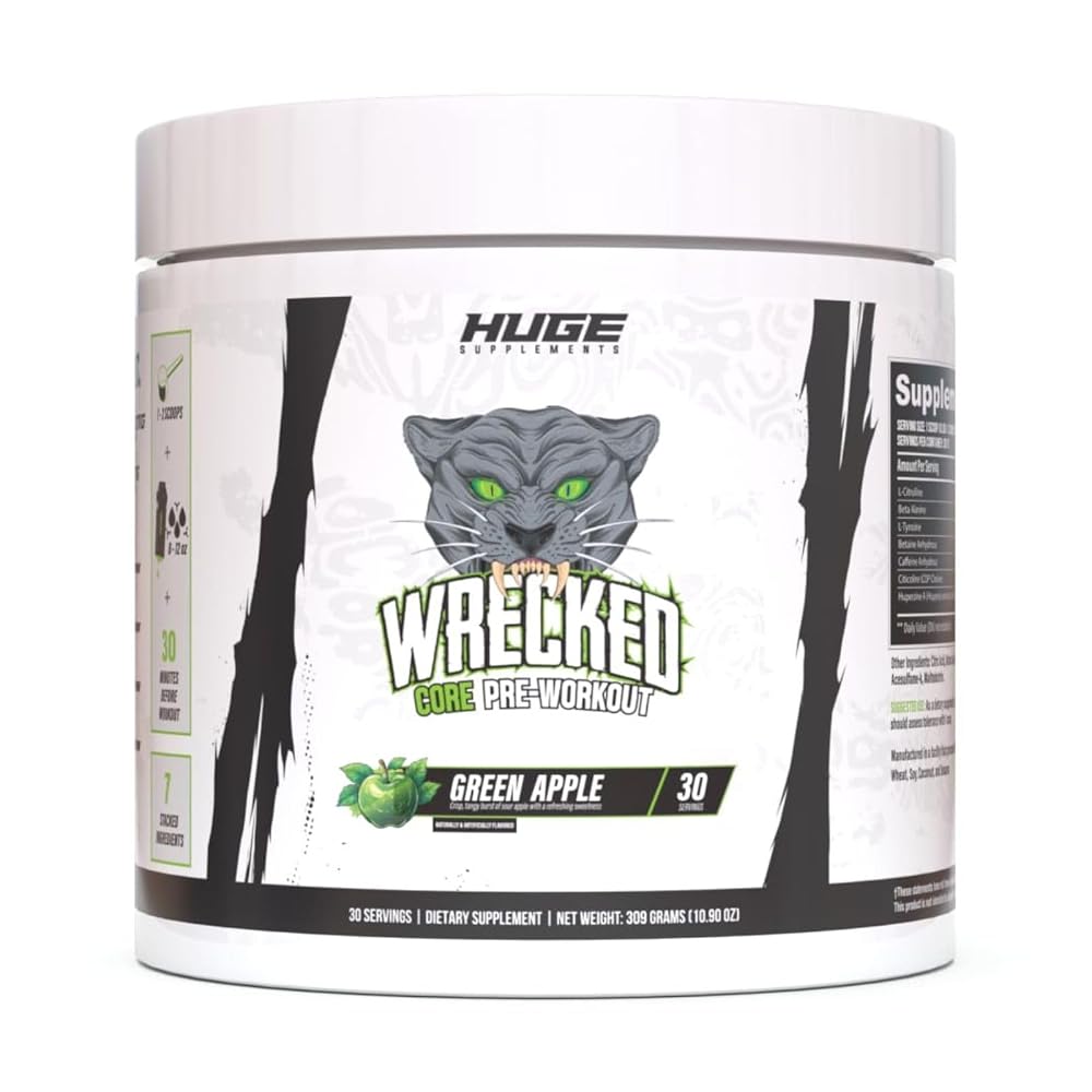 Huge Supplements Wrecked Core - All-in-One Pre-Workout Supplement