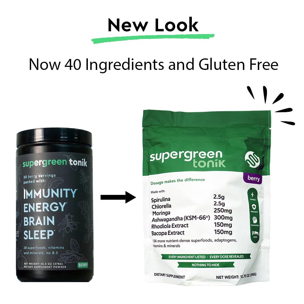 Supergreen Tonik Natural Greens 40 Superfood Powder - 13.3 oz - image 2