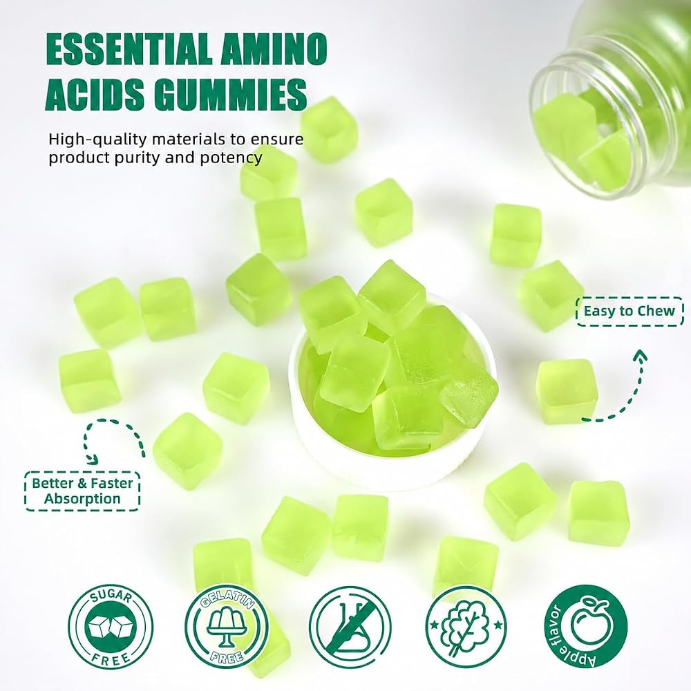 Wellcatcher EAA Gummies Essential Amino Acids All 9 Essential Aminos