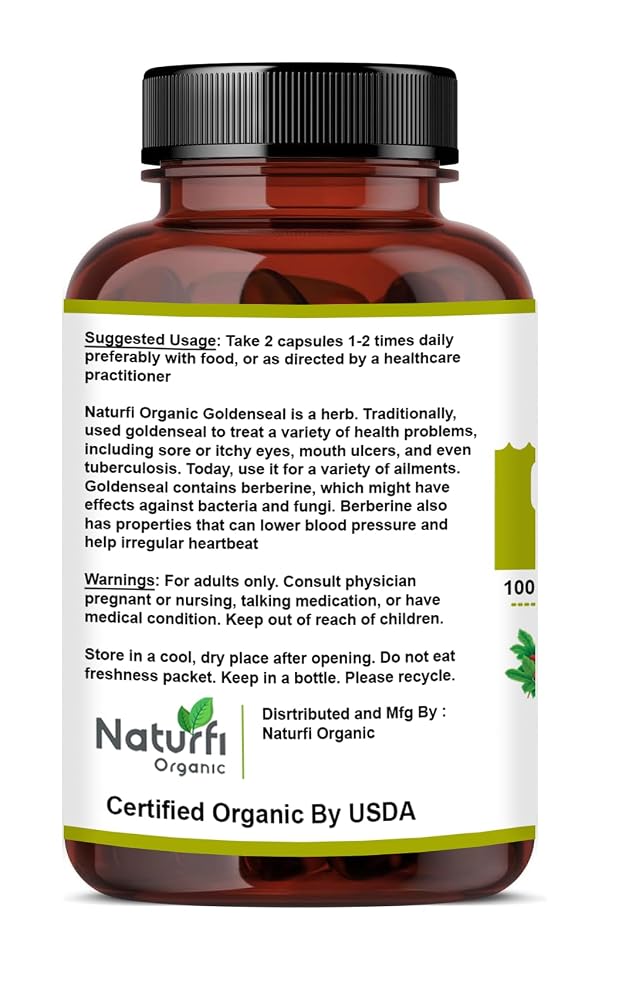 Naturfi Organic Goldenseal Root Capsules - 90 Capsules - image 4