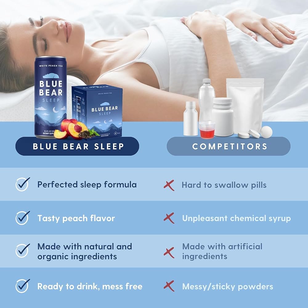 Blue Bear Sleep Adaptogen Drink with Melatonin - 4 Pack - image 6