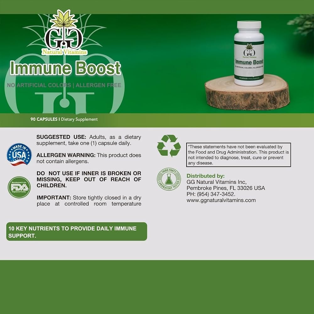 GG Natural Vitamins Immune Boost Nutritional Supplement - 90 Capsules - image 3