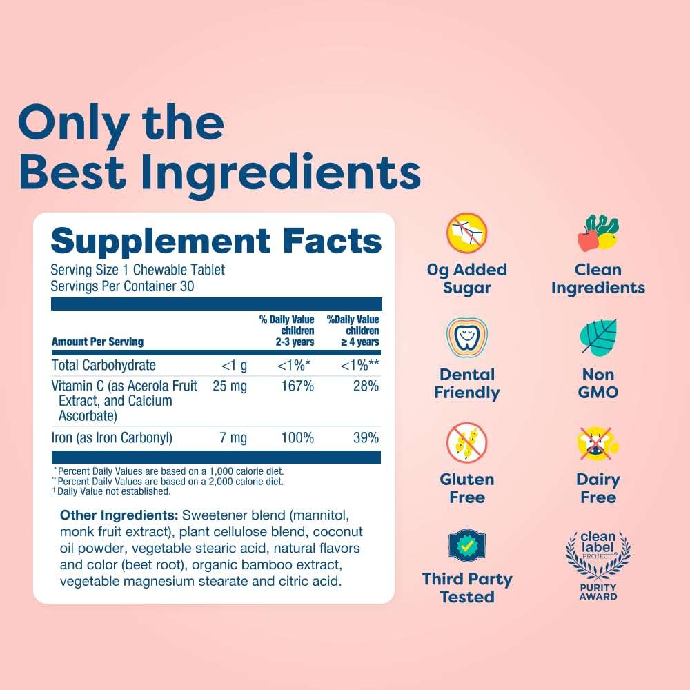 HIYA Iron Supplement for Kids Chewable - 30 Tablets - image 7