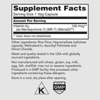 PureFormulas Vitamin K2 MK7 90mcg Bone & Cardiovascular Support - 60 Capsules - image 2