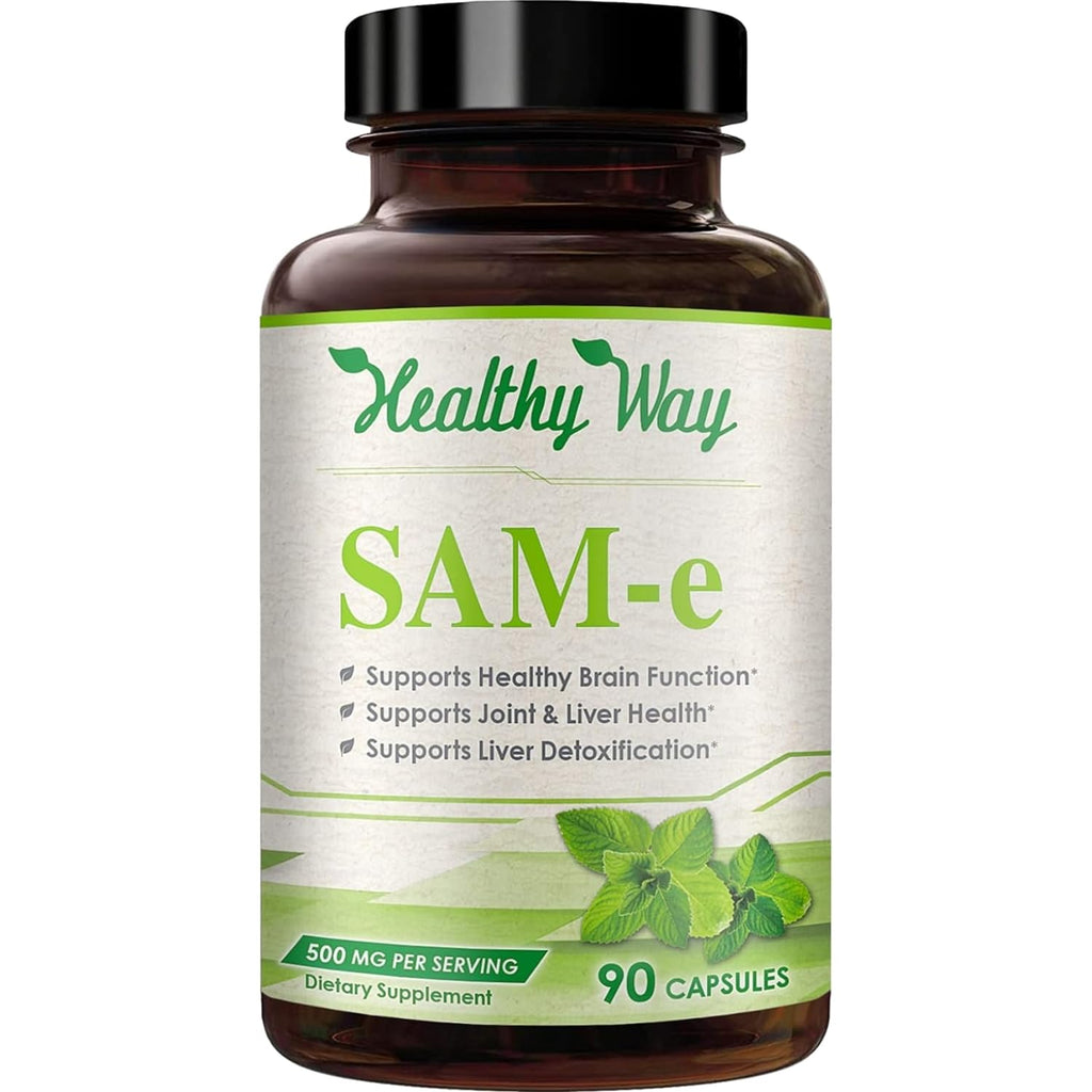 Healthy Way SAM-e 500mg Supplement Brain & Mood Support - 90 Capsules